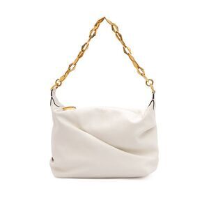 Jimmy Choo White Diamond Hobo Leather Shoulder Women's Bag